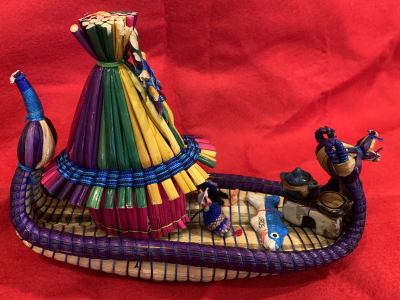Hand woven boats from the Uros, floating island people of Peru